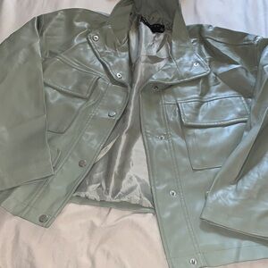 GREEN LEATHER JACKET ‼️